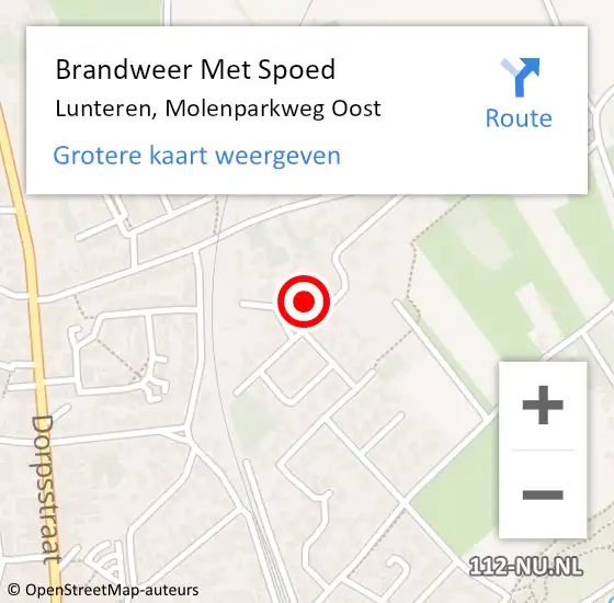 Locatie op kaart van de 112 melding: Brandweer Met Spoed Naar Lunteren, Molenparkweg Oost op 25 juni 2021 00:07