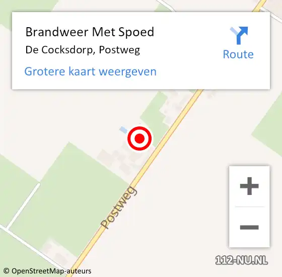 Locatie op kaart van de 112 melding: Brandweer Met Spoed Naar De Cocksdorp, Postweg op 25 juni 2021 00:23