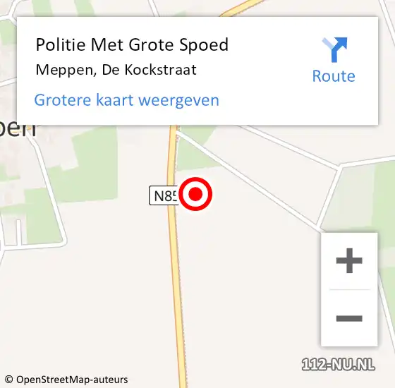 Locatie op kaart van de 112 melding: Politie Met Grote Spoed Naar Meppen, De Kockstraat op 25 juni 2021 00:38