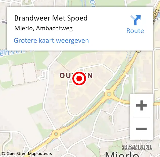 Locatie op kaart van de 112 melding: Brandweer Met Spoed Naar Mierlo, Ambachtweg op 25 juni 2021 00:49