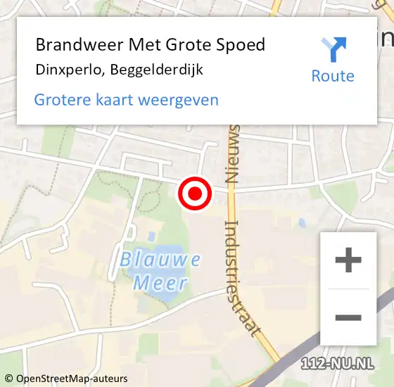 Locatie op kaart van de 112 melding: Brandweer Met Grote Spoed Naar Dinxperlo, Beggelderdijk op 25 juni 2021 02:56