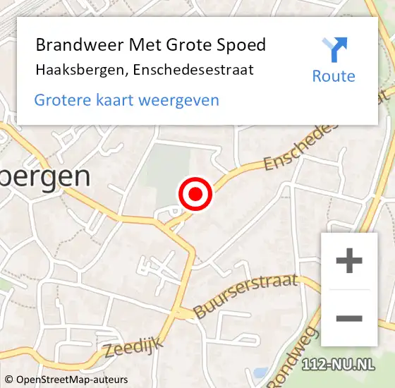 Locatie op kaart van de 112 melding: Brandweer Met Grote Spoed Naar Haaksbergen, Enschedesestraat op 25 juni 2021 03:47