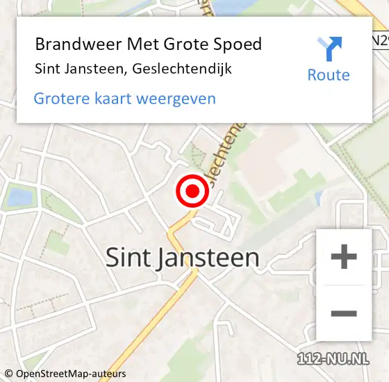 Locatie op kaart van de 112 melding: Brandweer Met Grote Spoed Naar Sint Jansteen, Geslechtendijk op 25 juni 2021 04:51