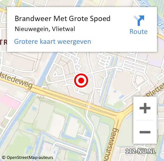 Locatie op kaart van de 112 melding: Brandweer Met Grote Spoed Naar Nieuwegein, Vlietwal op 25 juni 2021 06:02