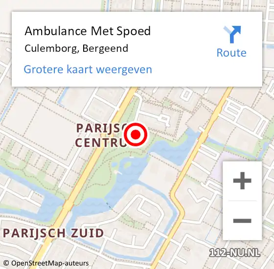 Locatie op kaart van de 112 melding: Ambulance Met Spoed Naar Culemborg, Bergeend op 25 juni 2021 06:16