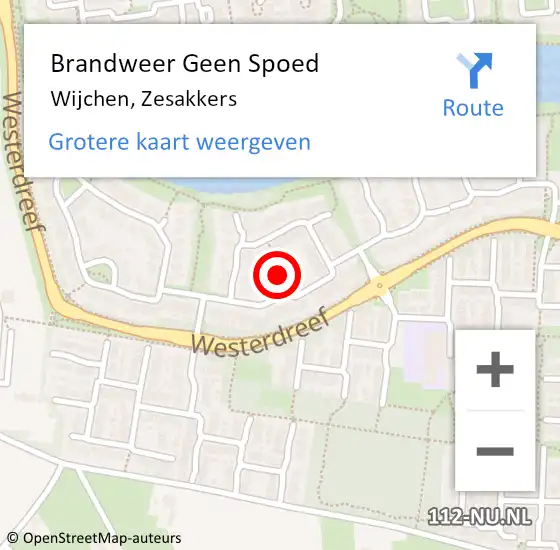 Locatie op kaart van de 112 melding: Brandweer Geen Spoed Naar Wijchen, Zesakkers op 25 juni 2021 06:21