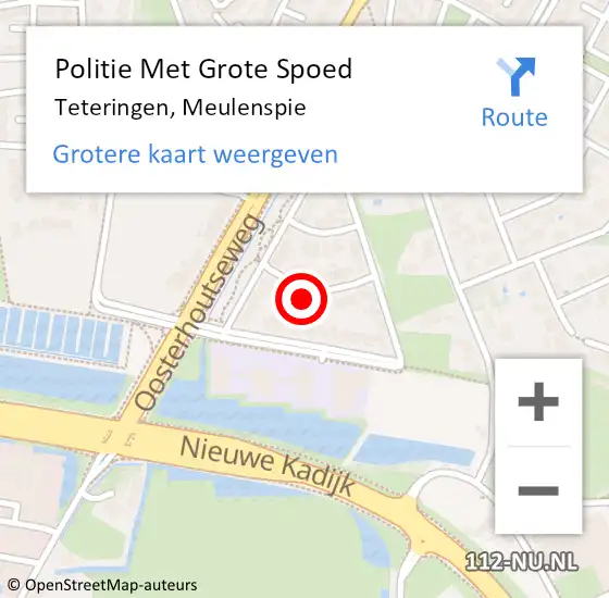 Locatie op kaart van de 112 melding: Politie Met Grote Spoed Naar Teteringen, Meulenspie op 25 juni 2021 08:20