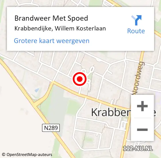 Locatie op kaart van de 112 melding: Brandweer Met Spoed Naar Krabbendijke, Willem Kosterlaan op 25 juni 2021 08:45