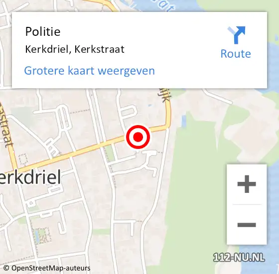 Locatie op kaart van de 112 melding: Politie Kerkdriel, Kerkstraat op 25 juni 2021 08:50