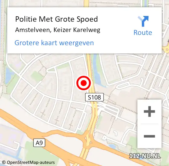 Locatie op kaart van de 112 melding: Politie Met Grote Spoed Naar Amstelveen, Keizer Karelweg op 25 juni 2021 08:57