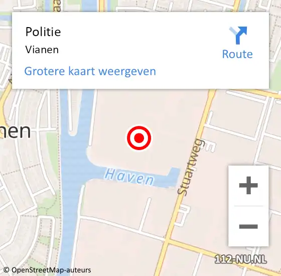 Locatie op kaart van de 112 melding: Politie Vianen op 25 juni 2021 09:02