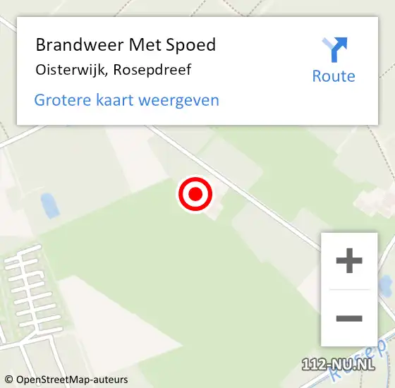 Locatie op kaart van de 112 melding: Brandweer Met Spoed Naar Oisterwijk, Rosepdreef op 25 juni 2021 09:03