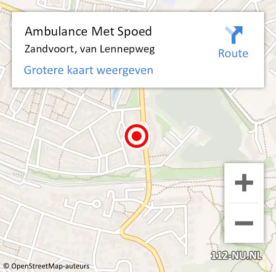 Locatie op kaart van de 112 melding: Ambulance Met Spoed Naar Zandvoort, van Lennepweg op 25 juni 2021 09:18