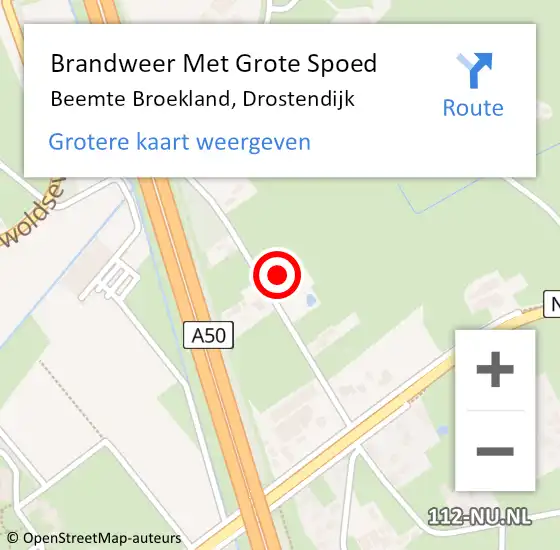 Locatie op kaart van de 112 melding: Brandweer Met Grote Spoed Naar Beemte Broekland, Drostendijk op 25 juni 2021 10:02