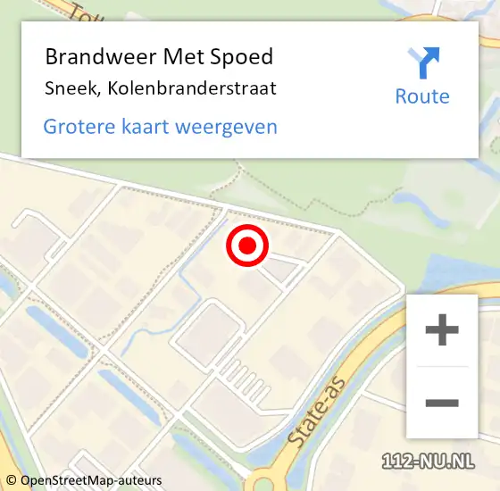 Locatie op kaart van de 112 melding: Brandweer Met Spoed Naar Sneek, Kolenbranderstraat op 25 juni 2021 10:15