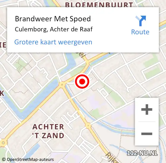 Locatie op kaart van de 112 melding: Brandweer Met Spoed Naar Culemborg, Achter de Raaf op 25 juni 2021 10:51