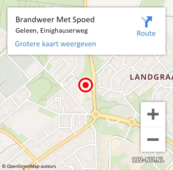 Locatie op kaart van de 112 melding: Brandweer Met Spoed Naar Geleen, Einighauserweg op 25 juni 2021 11:03