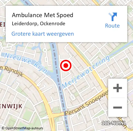 Locatie op kaart van de 112 melding: Ambulance Met Spoed Naar Leiderdorp, Ockenrode op 25 juni 2021 11:21