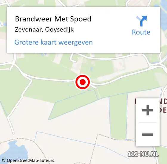 Locatie op kaart van de 112 melding: Brandweer Met Spoed Naar Zevenaar, Ooysedijk op 25 juni 2021 11:26