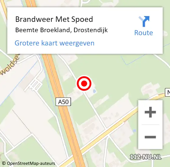 Locatie op kaart van de 112 melding: Brandweer Met Spoed Naar Beemte Broekland, Drostendijk op 25 juni 2021 11:47