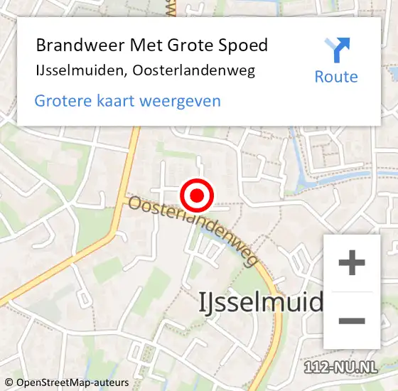 Locatie op kaart van de 112 melding: Brandweer Met Grote Spoed Naar IJsselmuiden, Oosterlandenweg op 25 juni 2021 11:56