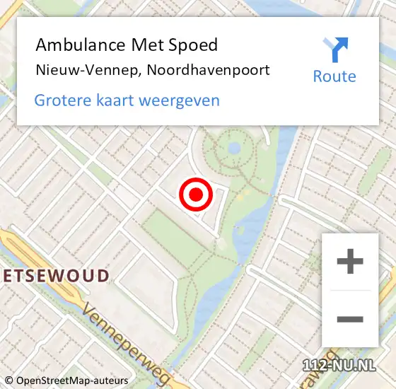 Locatie op kaart van de 112 melding: Ambulance Met Spoed Naar Nieuw-Vennep, Noordhavenpoort op 25 juni 2021 11:58