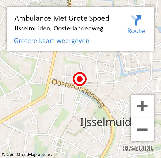 Locatie op kaart van de 112 melding: Ambulance Met Grote Spoed Naar IJsselmuiden, Oosterlandenweg op 25 juni 2021 11:59