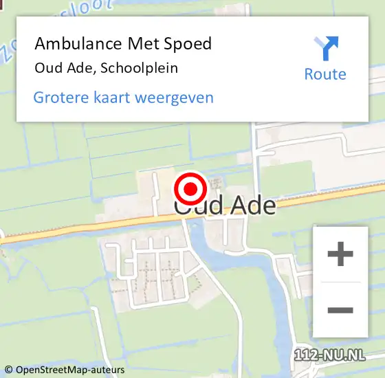 Locatie op kaart van de 112 melding: Ambulance Met Spoed Naar Oud Ade, Schoolplein op 25 juni 2021 12:02