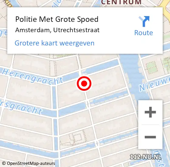 Locatie op kaart van de 112 melding: Politie Met Grote Spoed Naar Amsterdam, Utrechtsestraat op 25 juni 2021 13:03