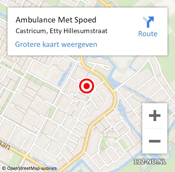 Locatie op kaart van de 112 melding: Ambulance Met Spoed Naar Castricum, Etty Hillesumstraat op 25 juni 2021 13:23