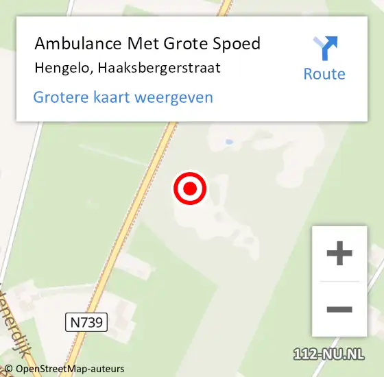 Locatie op kaart van de 112 melding: Ambulance Met Grote Spoed Naar Hengelo, Haaksbergerstraat op 25 juni 2021 13:27