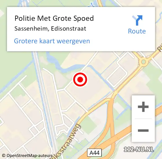 Locatie op kaart van de 112 melding: Politie Met Grote Spoed Naar Sassenheim, Edisonstraat op 25 juni 2021 14:21