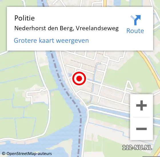 Locatie op kaart van de 112 melding: Politie Nederhorst den Berg, Vreelandseweg op 25 juni 2021 15:06