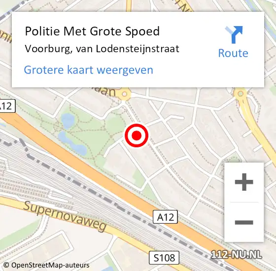 Locatie op kaart van de 112 melding: Politie Met Grote Spoed Naar Voorburg, van Lodensteijnstraat op 25 juni 2021 15:50