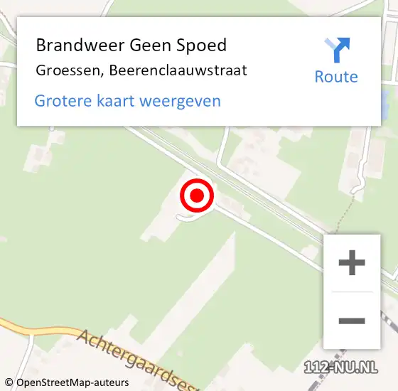 Locatie op kaart van de 112 melding: Brandweer Geen Spoed Naar Groessen, Beerenclaauwstraat op 25 juni 2021 15:51