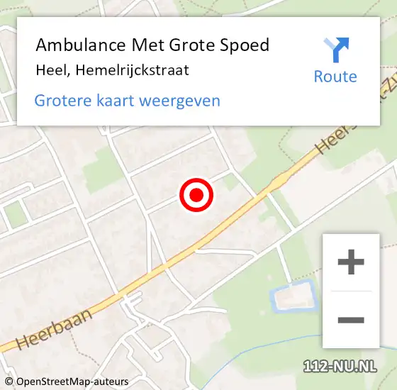 Locatie op kaart van de 112 melding: Ambulance Met Grote Spoed Naar Heel, Hemelrijckstraat op 5 oktober 2013 02:38