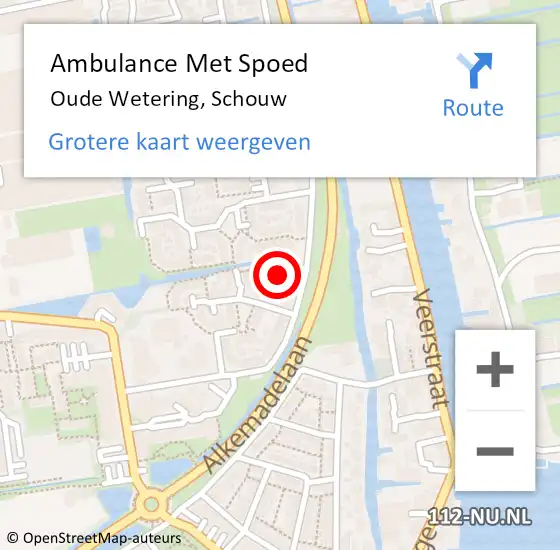 Locatie op kaart van de 112 melding: Ambulance Met Spoed Naar Oude Wetering, Schouw op 25 juni 2021 16:37