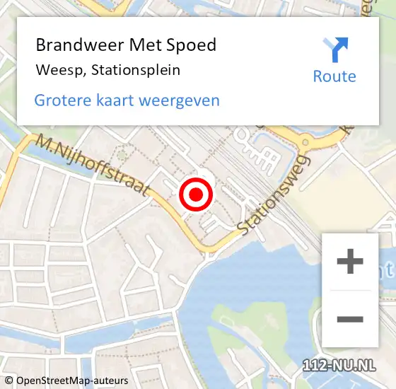 Locatie op kaart van de 112 melding: Brandweer Met Spoed Naar Weesp, Stationsplein op 25 juni 2021 16:42