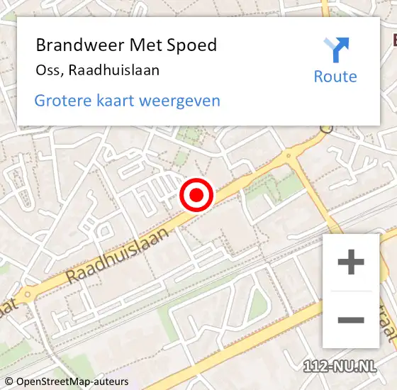 Locatie op kaart van de 112 melding: Brandweer Met Spoed Naar Oss, Raadhuislaan op 25 juni 2021 18:16