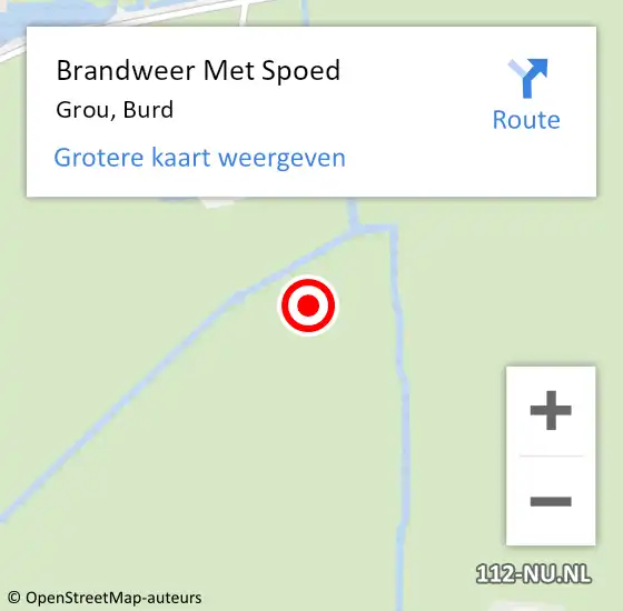 Locatie op kaart van de 112 melding: Brandweer Met Spoed Naar Grou, Burd op 25 juni 2021 19:20