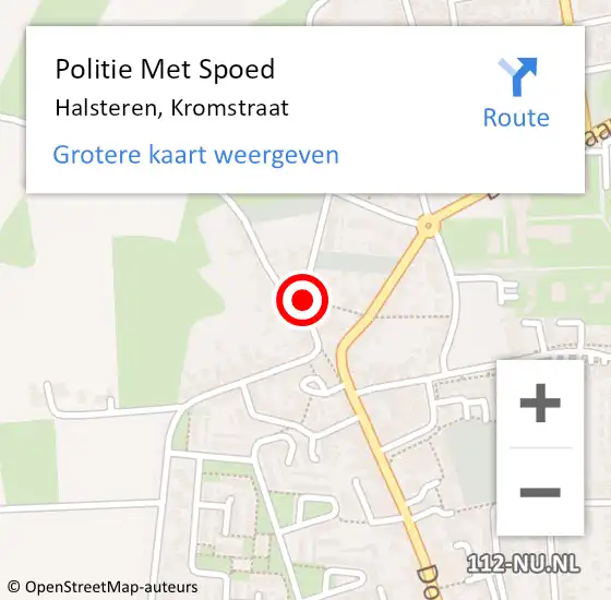 Locatie op kaart van de 112 melding: Politie Met Spoed Naar Halsteren, Kromstraat op 25 juni 2021 19:21