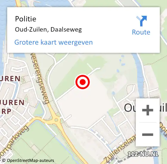 Locatie op kaart van de 112 melding: Politie Oud-Zuilen, Daalseweg op 25 juni 2021 19:46