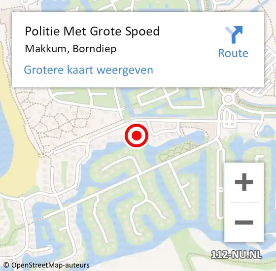 Locatie op kaart van de 112 melding: Politie Met Grote Spoed Naar Makkum, Borndiep op 25 juni 2021 20:01