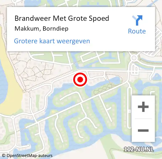 Locatie op kaart van de 112 melding: Brandweer Met Grote Spoed Naar Makkum, Borndiep op 25 juni 2021 20:03