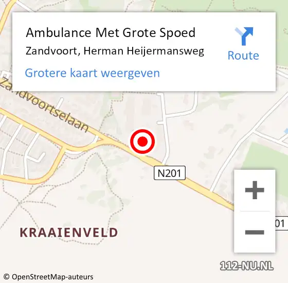 Locatie op kaart van de 112 melding: Ambulance Met Grote Spoed Naar Zandvoort, Herman Heijermansweg op 25 juni 2021 20:34