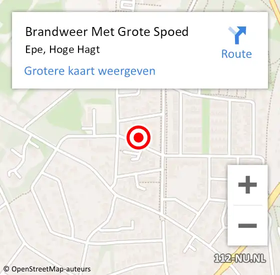 Locatie op kaart van de 112 melding: Brandweer Met Grote Spoed Naar Epe, Hoge Hagt op 25 juni 2021 21:19