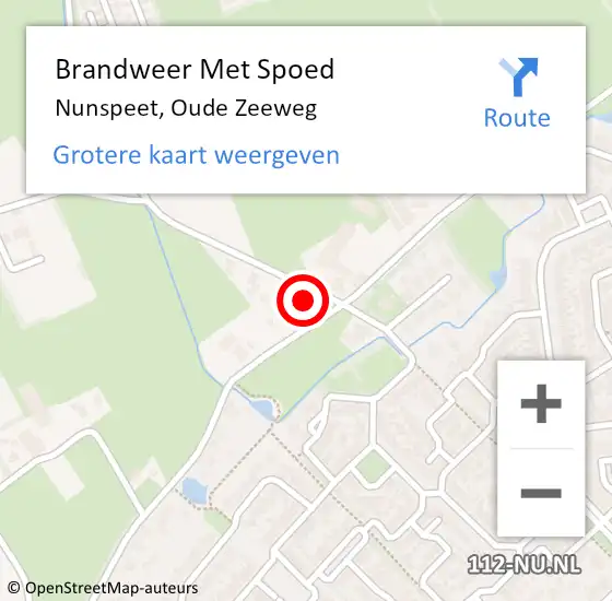 Locatie op kaart van de 112 melding: Brandweer Met Spoed Naar Nunspeet, Oude Zeeweg op 14 juni 2014 11:39