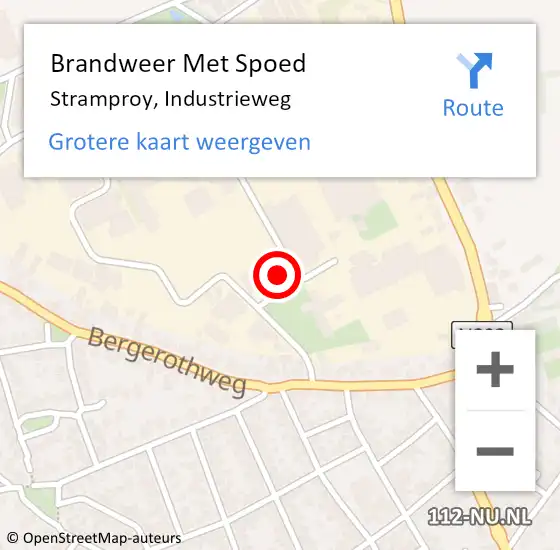 Locatie op kaart van de 112 melding: Brandweer Met Spoed Naar Stramproy, Industrieweg op 25 juni 2021 21:55