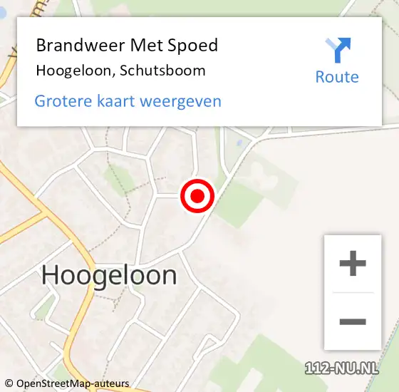 Locatie op kaart van de 112 melding: Brandweer Met Spoed Naar Hoogeloon, Schutsboom op 25 juni 2021 22:00