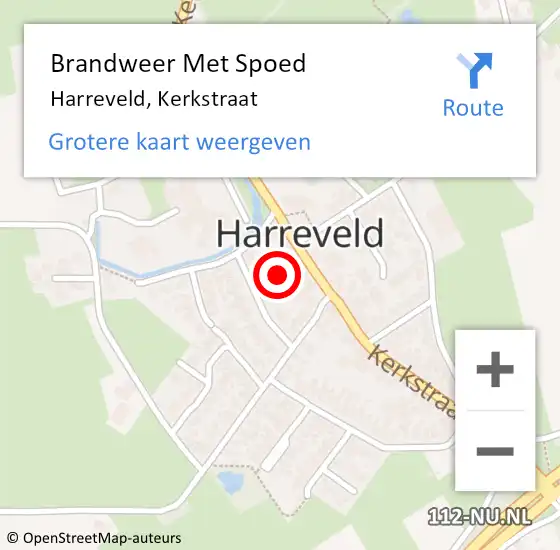 Locatie op kaart van de 112 melding: Brandweer Met Spoed Naar Harreveld, Kerkstraat op 25 juni 2021 22:05